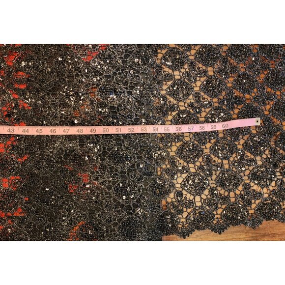 Joan Rivers Black Sparkling Lace Wrap 58"x13" - Picture 5 of 6